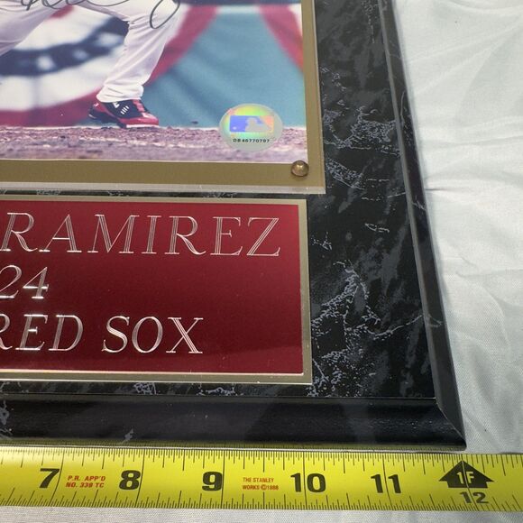 Boston Red Sox Manny Ramirez Autographed Photo Plaque MLB Baseball COA 2001 Holo - Picture 11 of 12